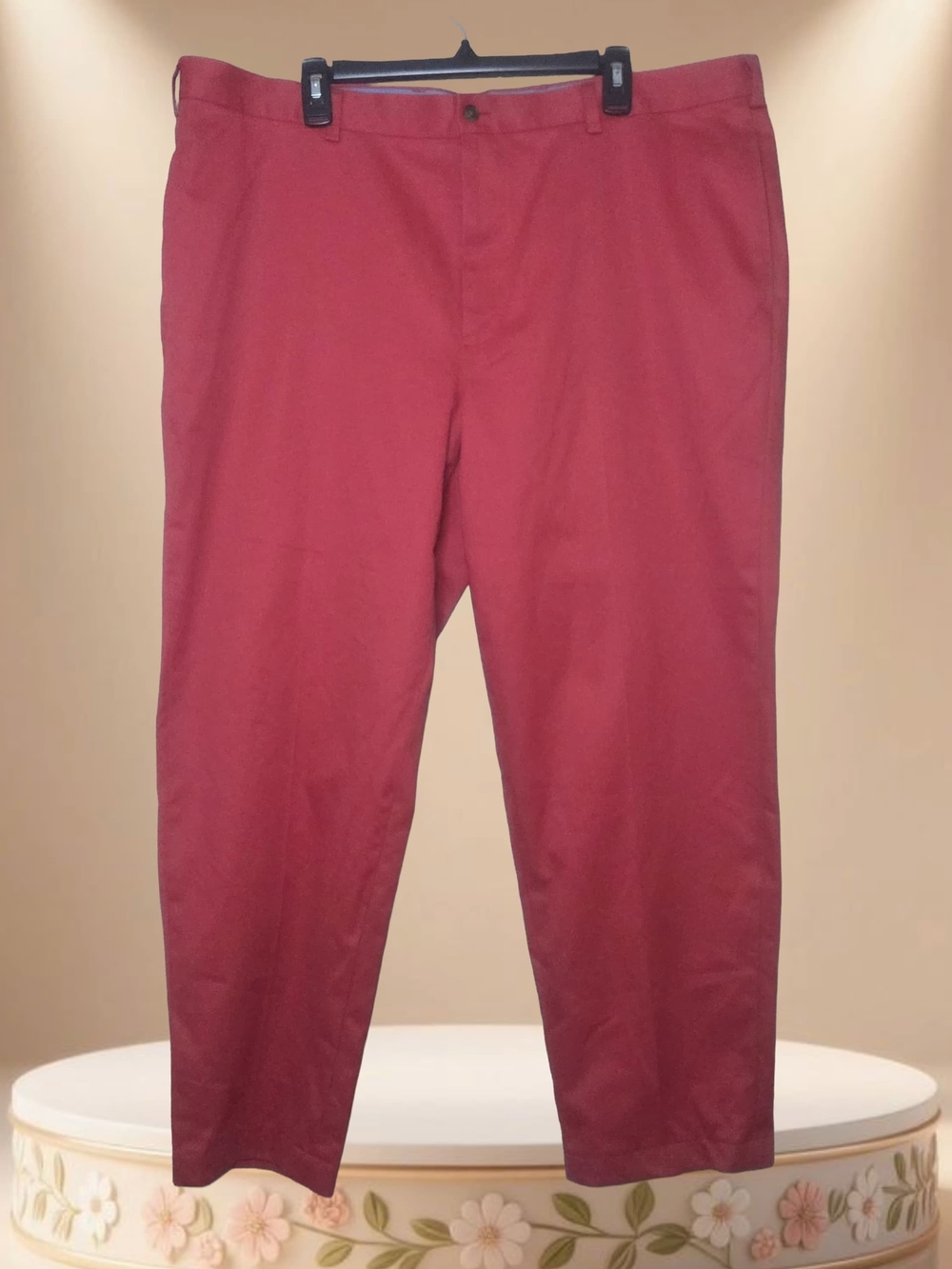 "346 Brooks Brothers Lightweight Advantage Men's Maroon Flat-Front Chinos Clark